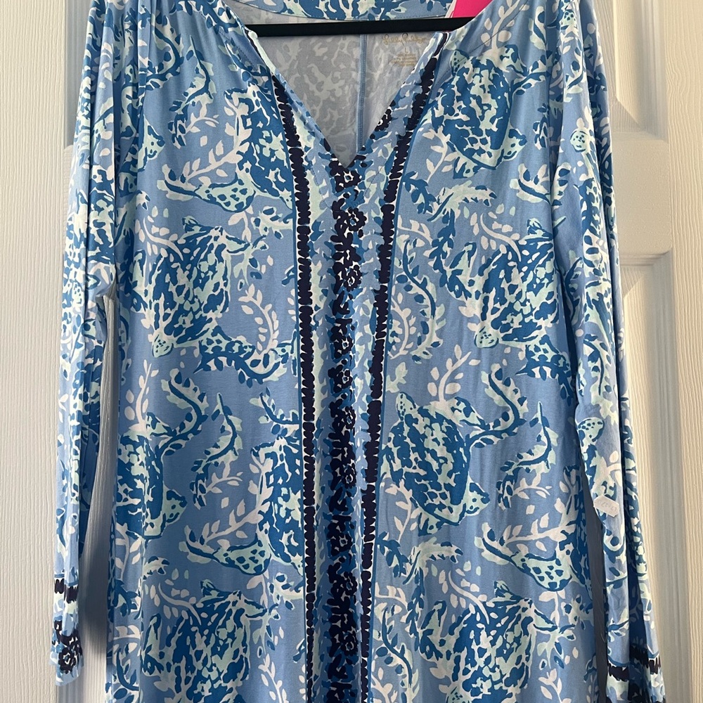 Lilly Pulitzer Blue Graphic Maxi Dress